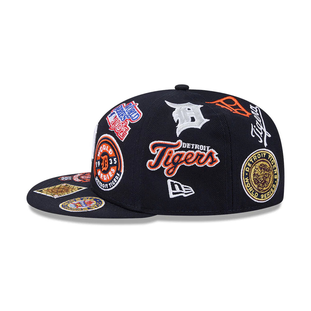 Detroit Tigers MLB All Over Patch 59FIFTY New Era Official Team Hat Sports Fan Cap Official MLB Team Hat Baseball Fan Cap