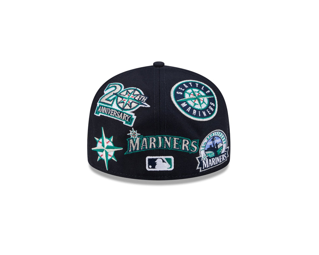 Seattle Mariners MLB All Over Patch 59FIFTY Fitted New Era Official Team Hat Sports Fan Cap Official MLB Team Hat Baseball Fan Cap