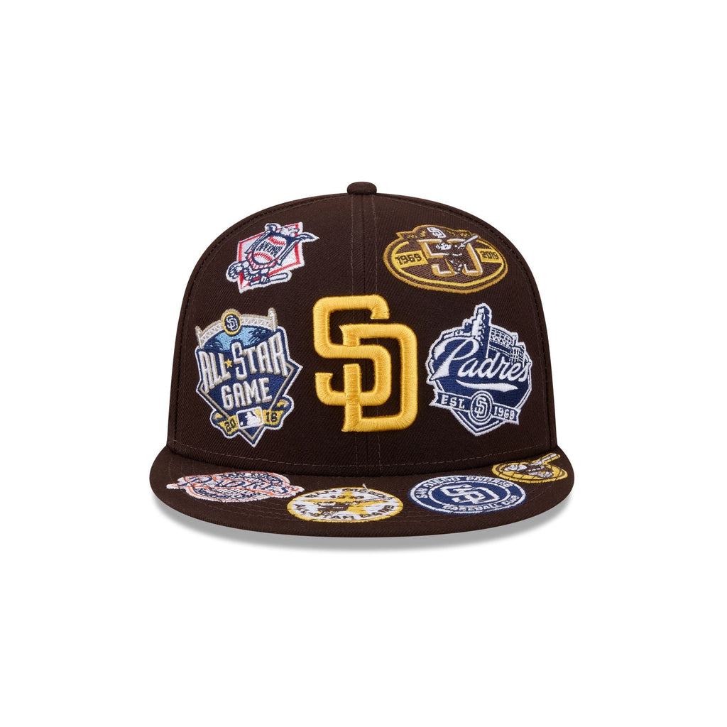San Diego Padres MLB All Over Patch 59FIFTY New Era Official Team Hat Sports Fan Cap Official MLB Team Hat Baseball Fan Cap