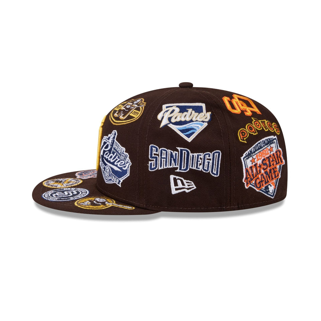 San Diego Padres MLB All Over Patch 59FIFTY New Era Official Team Hat Sports Fan Cap Official MLB Team Hat Baseball Fan Cap