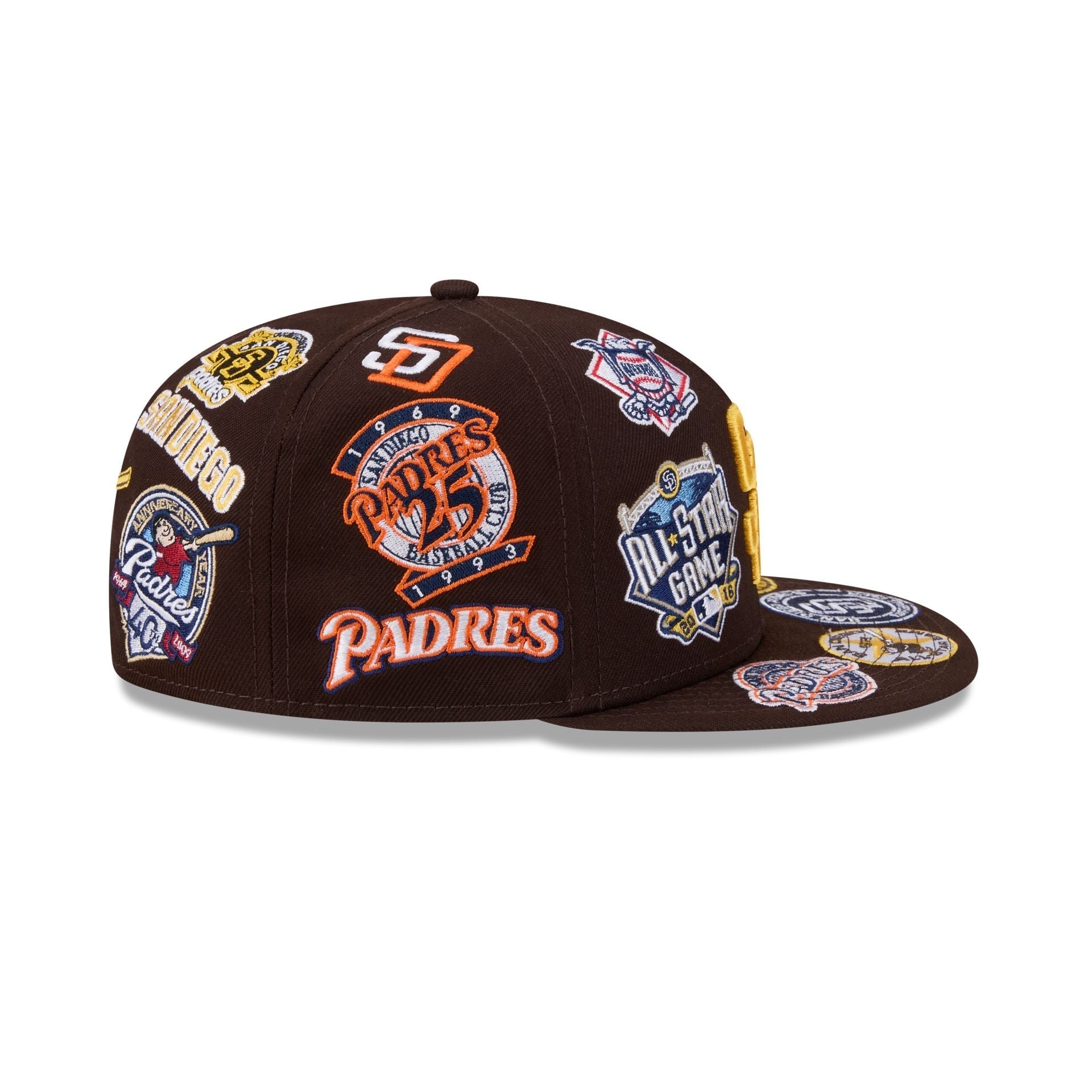 San Diego Padres MLB All Over Patch 59FIFTY New Era Official Team Hat Sports Fan Cap Official MLB Team Hat Baseball Fan Cap