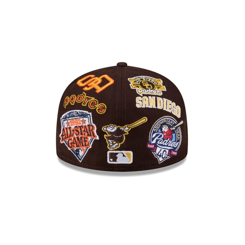 San Diego Padres MLB All Over Patch 59FIFTY New Era Official Team Hat Sports Fan Cap Official MLB Team Hat Baseball Fan Cap