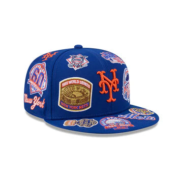 New York Mets MLB All Over Patch 59FIFTY Fitted New Era Official Team Hat Sports Fan Cap Official MLB Team Hat Baseball Fan Cap