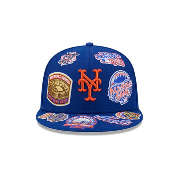 New York Mets MLB All Over Patch 59FIFTY Fitted New Era Official Team Hat Sports Fan Cap Official MLB Team Hat Baseball Fan Cap