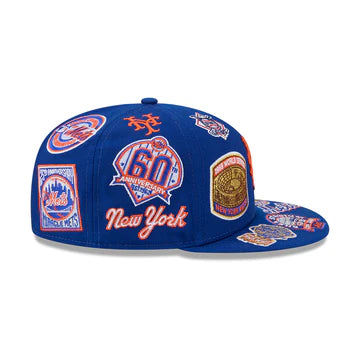 New York Mets MLB All Over Patch 59FIFTY Fitted New Era Official Team Hat Sports Fan Cap Official MLB Team Hat Baseball Fan Cap