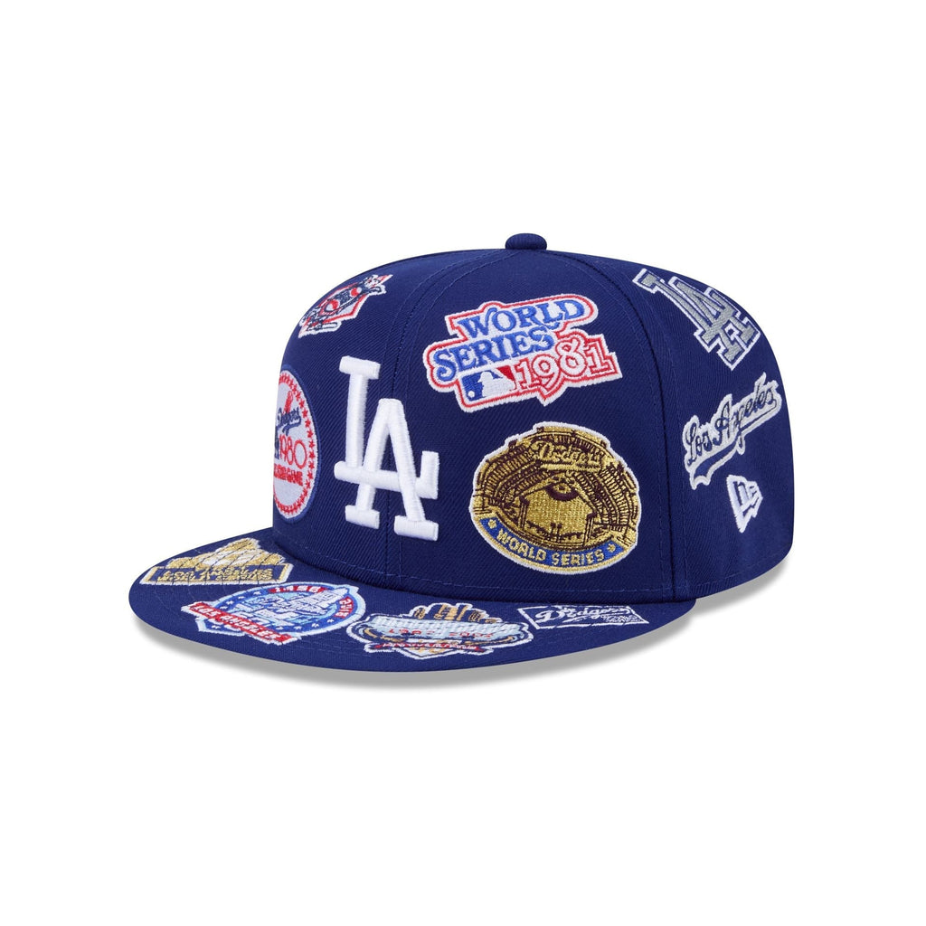 Los Angeles Dodgers MLB All Over Patch 59FIFTY New Era Fitted Official Team Hat Sports Fan Cap Official MLB Team Hat Baseball Fan Cap