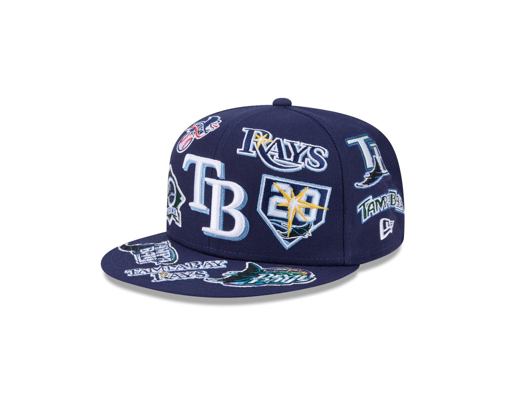 Tampa Bay Rays MLB All Over Patch 59FIFTY Fitted New Era Official Team Hat Sports Fan Cap Official MLB Team Hat Baseball Fan Cap