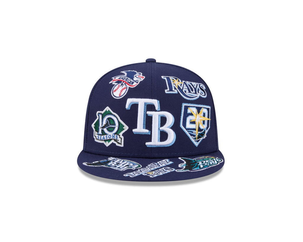 Tampa Bay Rays MLB All Over Patch 59FIFTY Fitted New Era Official Team Hat Sports Fan Cap Official MLB Team Hat Baseball Fan Cap