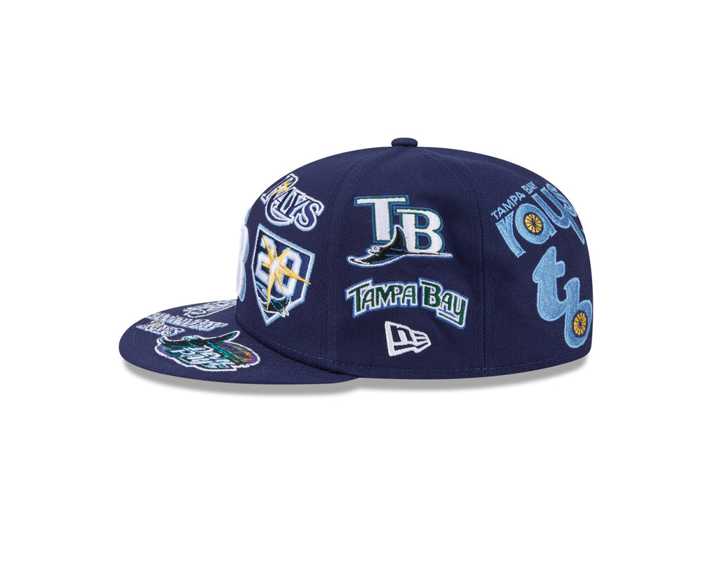 Tampa Bay Rays MLB All Over Patch 59FIFTY Fitted New Era Official Team Hat Sports Fan Cap Official MLB Team Hat Baseball Fan Cap