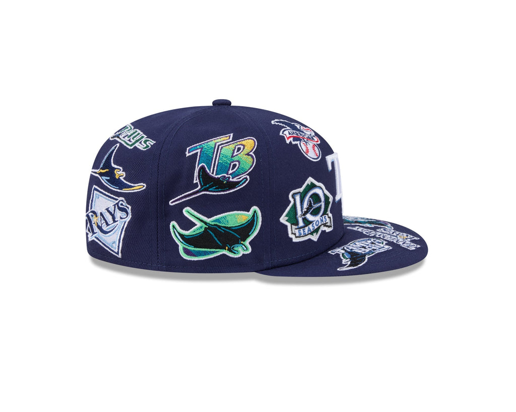 Tampa Bay Rays MLB All Over Patch 59FIFTY Fitted New Era Official Team Hat Sports Fan Cap Official MLB Team Hat Baseball Fan Cap