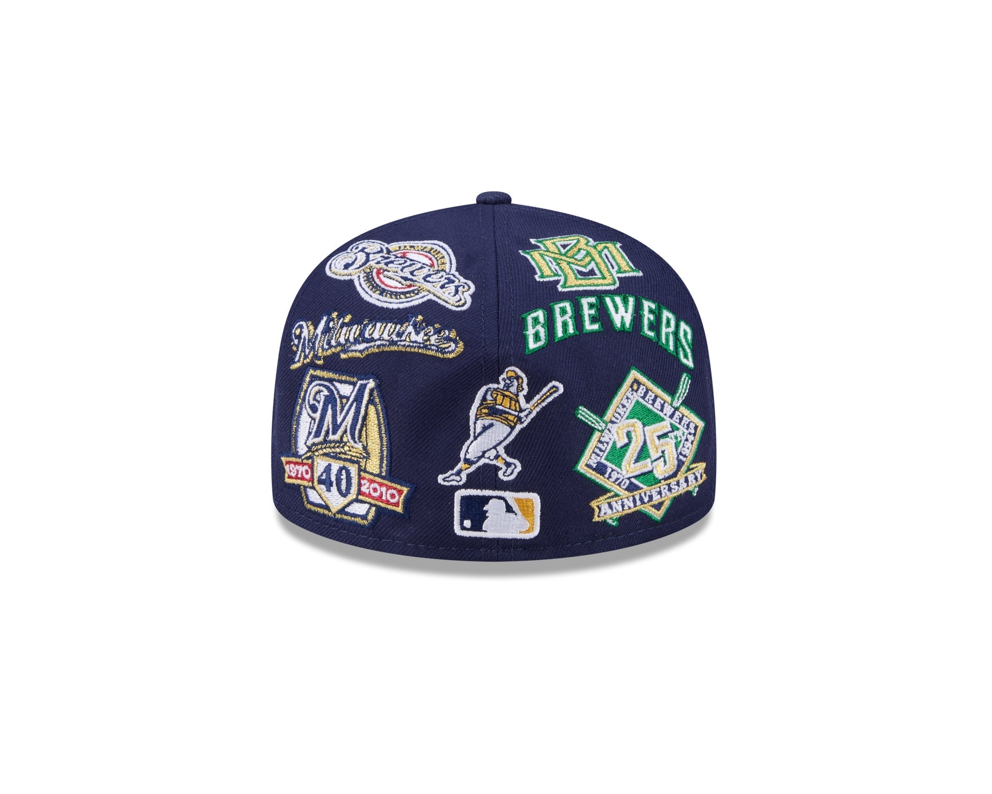 Milwaukee Brewers MLB All Over Patch 59FIFTY Fitted New Era Official Team Hat Sports Fan Cap Official MLB Team Hat Baseball Fan Cap