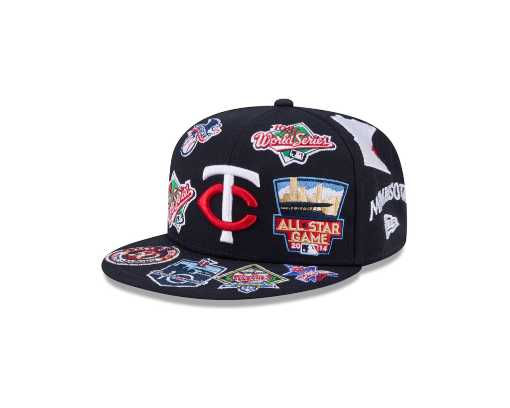 Minnesota Twins MLB All Over Patch 59FIFTY Fitted New Era Official Team Hat Sports Fan Cap Official MLB Team Hat Baseball Fan Cap