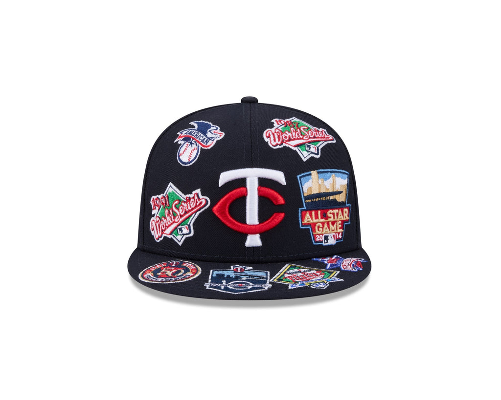 Minnesota Twins MLB All Over Patch 59FIFTY Fitted New Era Official Team Hat Sports Fan Cap Official MLB Team Hat Baseball Fan Cap