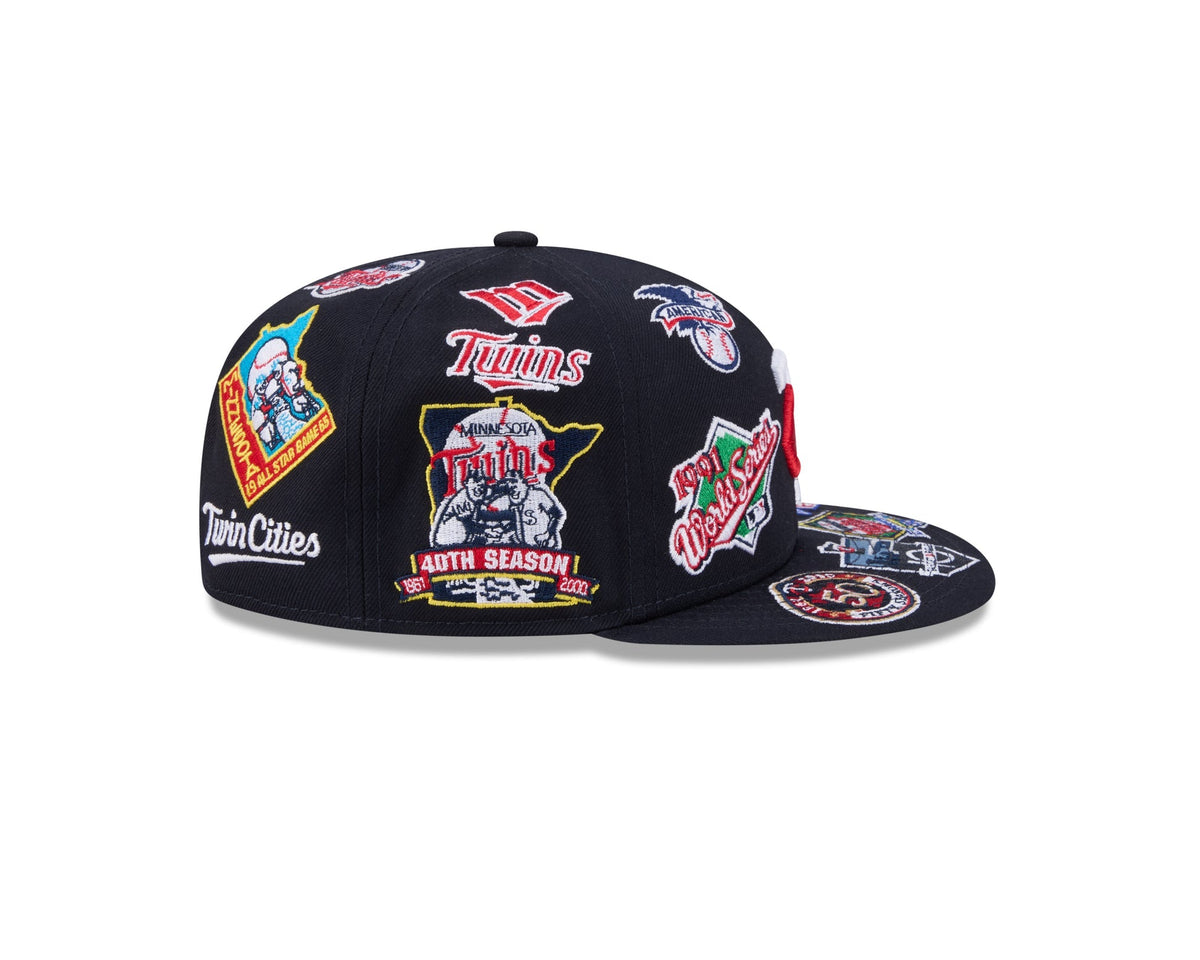 Minnesota Twins MLB All Over Patch 59FIFTY Fitted New Era Official Team Hat Sports Fan Cap Official MLB Team Hat Baseball Fan Cap