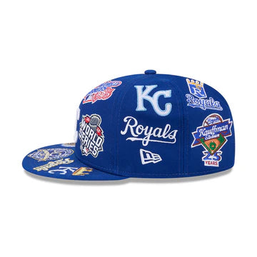 Kansas Royals MLB All Over Patch 59FIFTY Fitted New Era Official Team Hat Sports Fan Cap Official MLB Team Hat Baseball Fan Cap