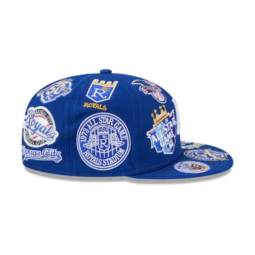 Kansas Royals MLB All Over Patch 59FIFTY Fitted New Era Official Team Hat Sports Fan Cap Official MLB Team Hat Baseball Fan Cap