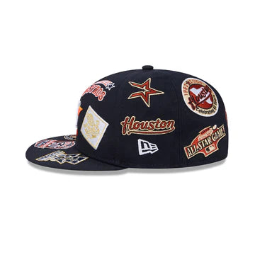Houston Astros MLB All Over Patch 59FIFTY Fitted New Era Official Team Hat Sports Fan Cap Official MLB Team Hat Baseball Fan Cap