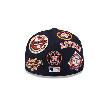 Houston Astros MLB All Over Patch 59FIFTY Fitted New Era Official Team Hat Sports Fan Cap Official MLB Team Hat Baseball Fan Cap