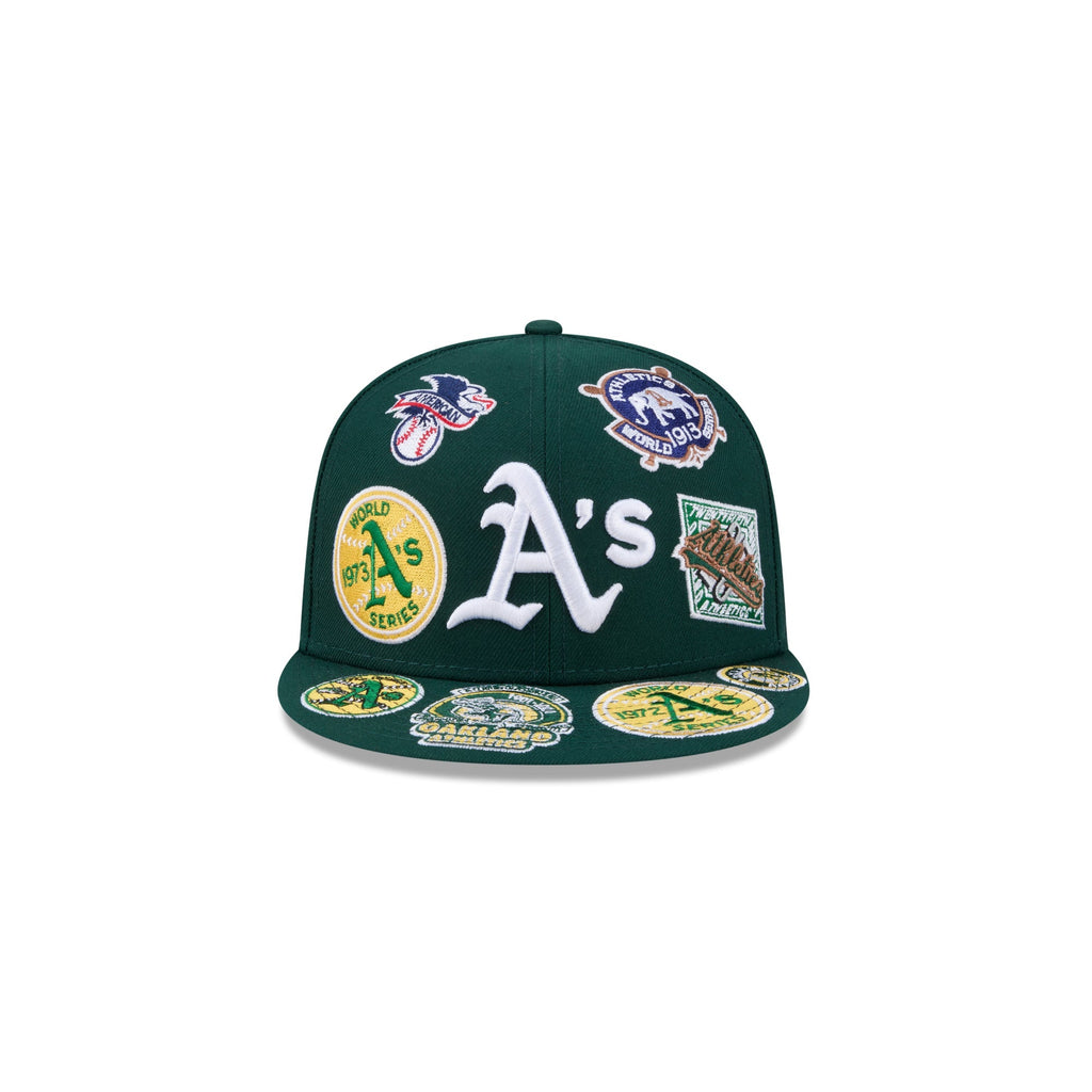 Oakland Athletics MLB All Over Patch 59FIFTY New Era Official Team Hat Sports Fan Cap Official MLB Team Hat Baseball Fan Cap