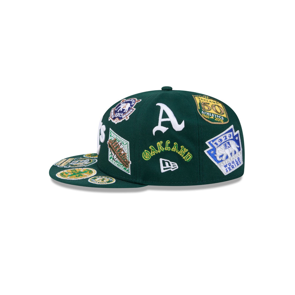 Oakland Athletics MLB All Over Patch 59FIFTY New Era Official Team Hat Sports Fan Cap Official MLB Team Hat Baseball Fan Cap
