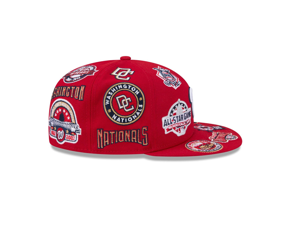 Washington Nationals MLB All Over Patch 59FIFTY Fitted New Era Official Team Hat Sports Fan Cap Official MLB Team Hat Baseball Fan Cap