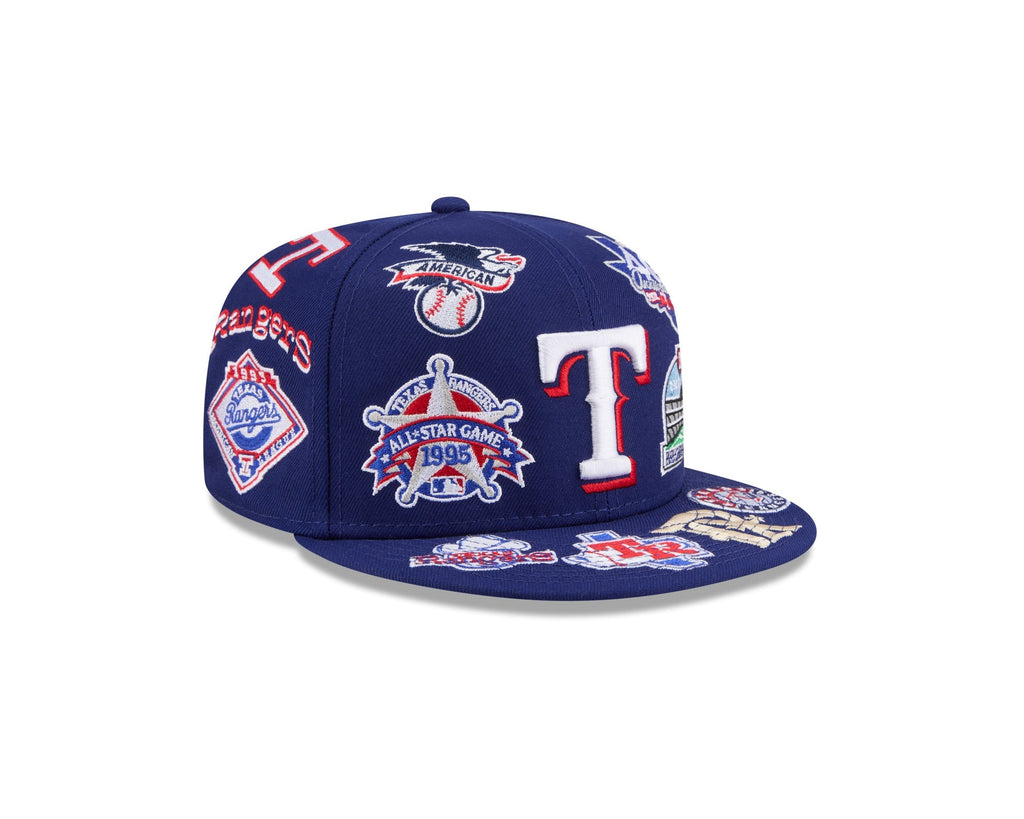 Texas Rangers MLB All Over Patch 59FIFTY Fitted New Era Official Team Hat Sports Fan Cap Official MLB Team Hat Baseball Fan Cap
