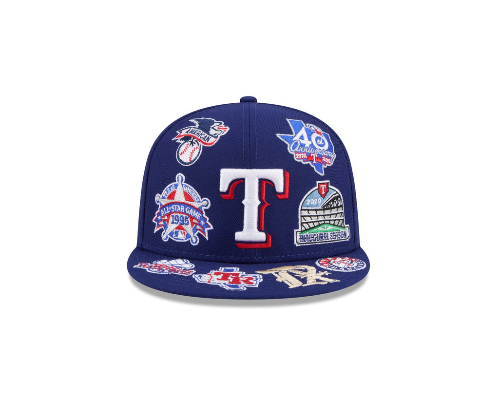 Texas Rangers MLB All Over Patch 59FIFTY Fitted New Era Official Team Hat Sports Fan Cap Official MLB Team Hat Baseball Fan Cap