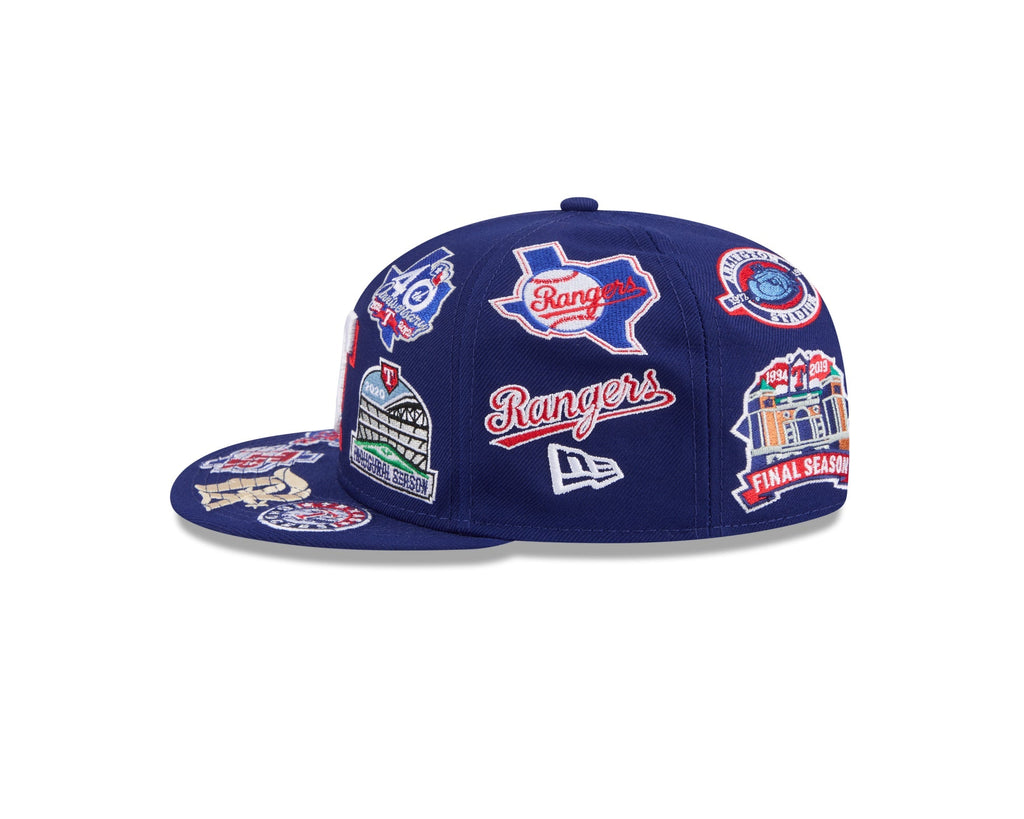 Texas Rangers MLB All Over Patch 59FIFTY Fitted New Era Official Team Hat Sports Fan Cap Official MLB Team Hat Baseball Fan Cap