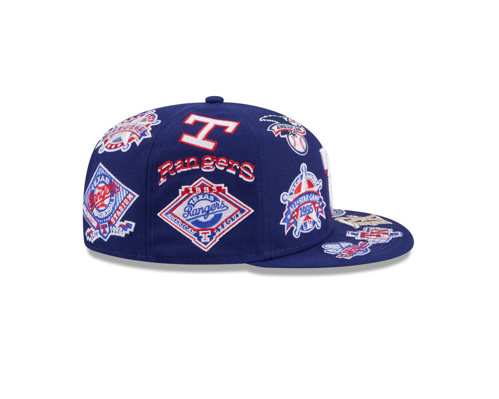 Texas Rangers MLB All Over Patch 59FIFTY Fitted New Era Official Team Hat Sports Fan Cap Official MLB Team Hat Baseball Fan Cap