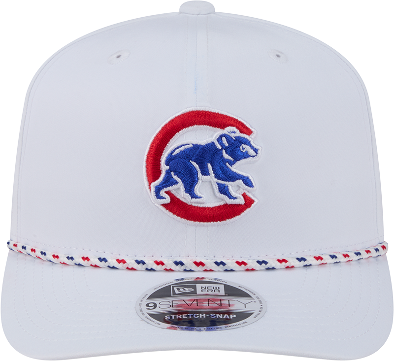 Chicago Cubs New Era White Sport Rope 9SEVENTY Stretch Snap Adjustable Hat-Walking Bear Official Team Hat Sports Fan Cap Official MLB Team Hat