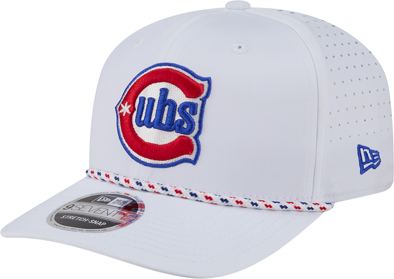 Chicago Cubs New Era 2nd Alternate White Sport Rope 9SEVENTY Stretch Snap Adjustable Hat Official Team Hat Sports Fan Cap Official MLB Team Hat
