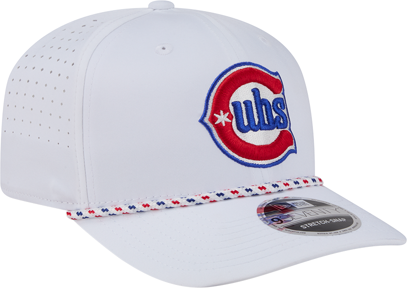 Chicago Cubs New Era 2nd Alternate White Sport Rope 9SEVENTY Stretch Snap Adjustable Hat Official Team Hat Sports Fan Cap Official MLB Team Hat