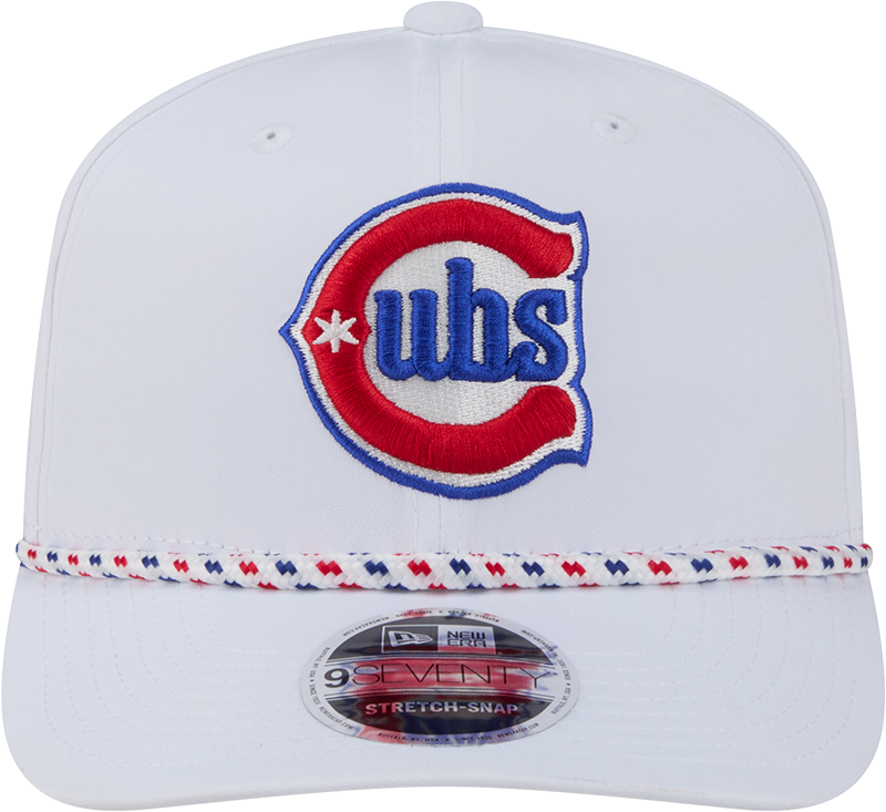 Chicago Cubs New Era 2nd Alternate White Sport Rope 9SEVENTY Stretch Snap Adjustable Hat Official Team Hat Sports Fan Cap Official MLB Team Hat
