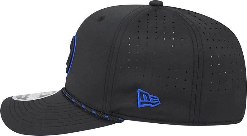 Chicago Cubs New Era Black Bullseye Sport Rope 9SEVENTY Stretch Snap Adjustable Hat Official Team Hat Sports Fan Cap Official MLB Team Hat Baseball
