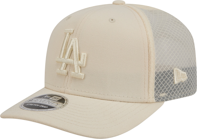 Men s Los Angeles Dodgers New Era Light Beige Color Pack 9SEVENTY Trucker Adjustable Hat Official Team Hat Sports Fan Cap Official MLB Team Hat