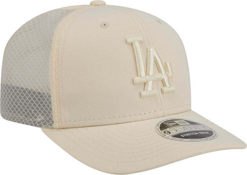 Men s Los Angeles Dodgers New Era Light Beige Color Pack 9SEVENTY Trucker Adjustable Hat Official Team Hat Sports Fan Cap Official MLB Team Hat