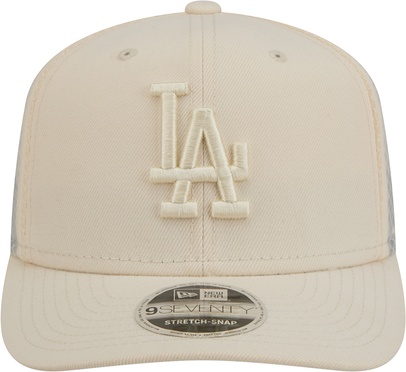 Men s Los Angeles Dodgers New Era Light Beige Color Pack 9SEVENTY Trucker Adjustable Hat Official Team Hat Sports Fan Cap Official MLB Team Hat