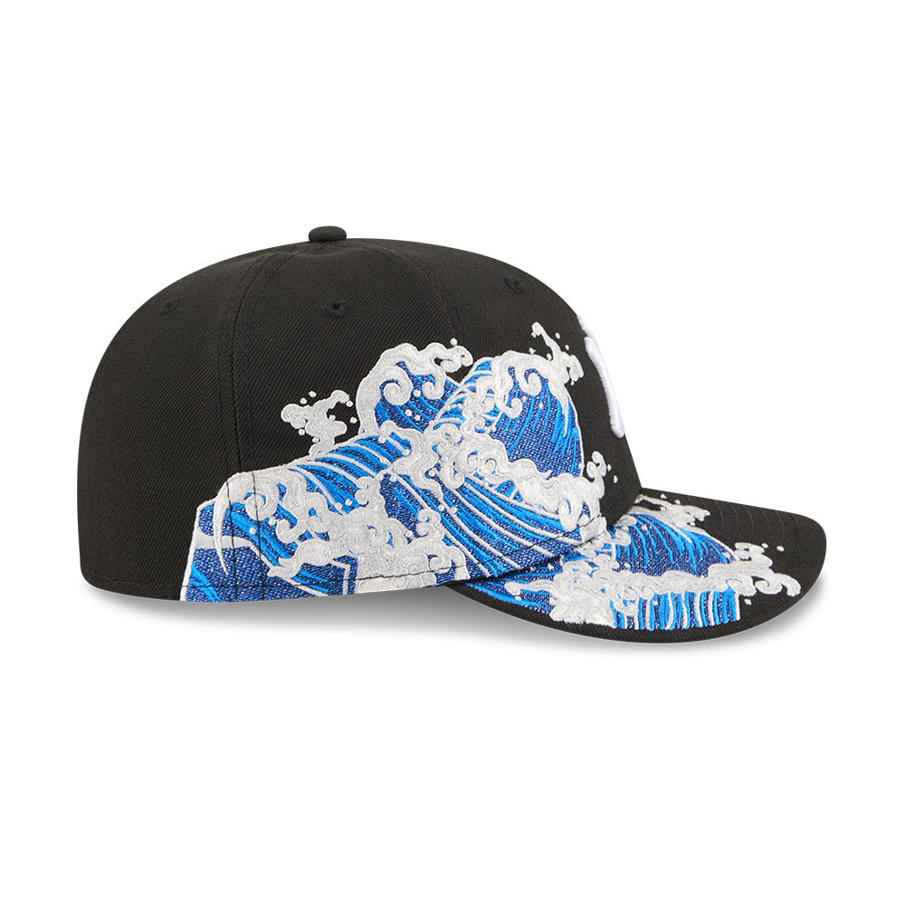 New York Yankees MLB Waves 59FIFTY Fitted New Era Black White Official Team Hat Sports Fan Cap Official MLB Team Hat Baseball Fan Cap