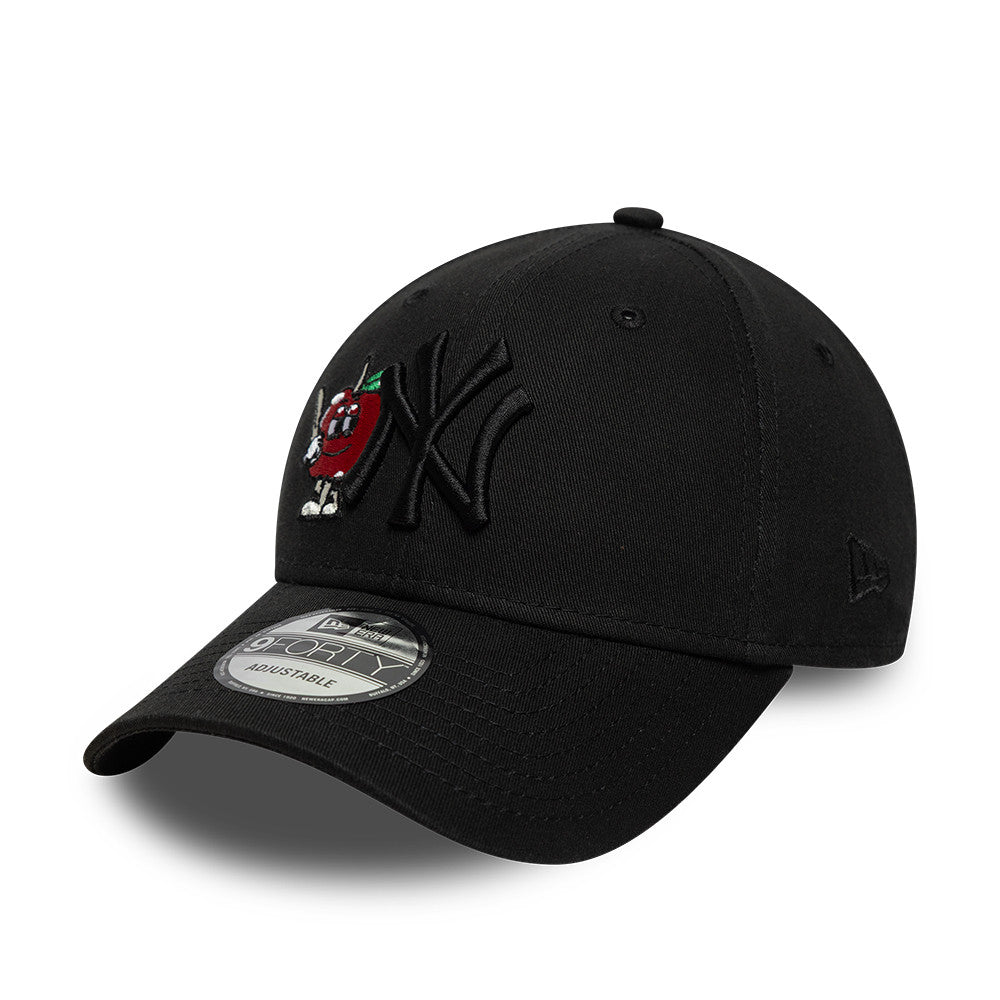 New York Yankees MLB Apple Icon 9Forty Strapback Black Official Team Hat Sports Fan Cap Official MLB Team Hat Baseball Fan Cap