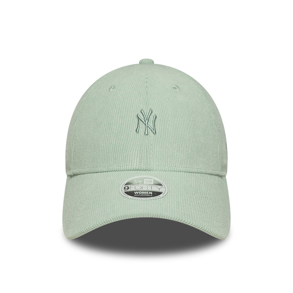 New York Yankees MLB Mini Cord 9FORTY Women Strapback New Era Sage Green Official Team Hat Sports Fan Cap Official MLB Team Hat Baseball Fan Cap