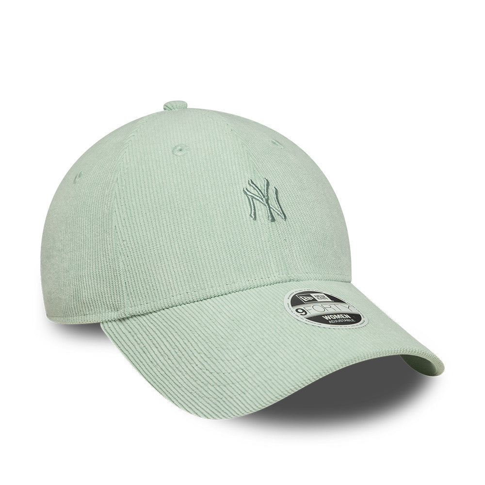 New York Yankees MLB Mini Cord 9FORTY Women Strapback New Era Sage Green Official Team Hat Sports Fan Cap Official MLB Team Hat Baseball Fan Cap