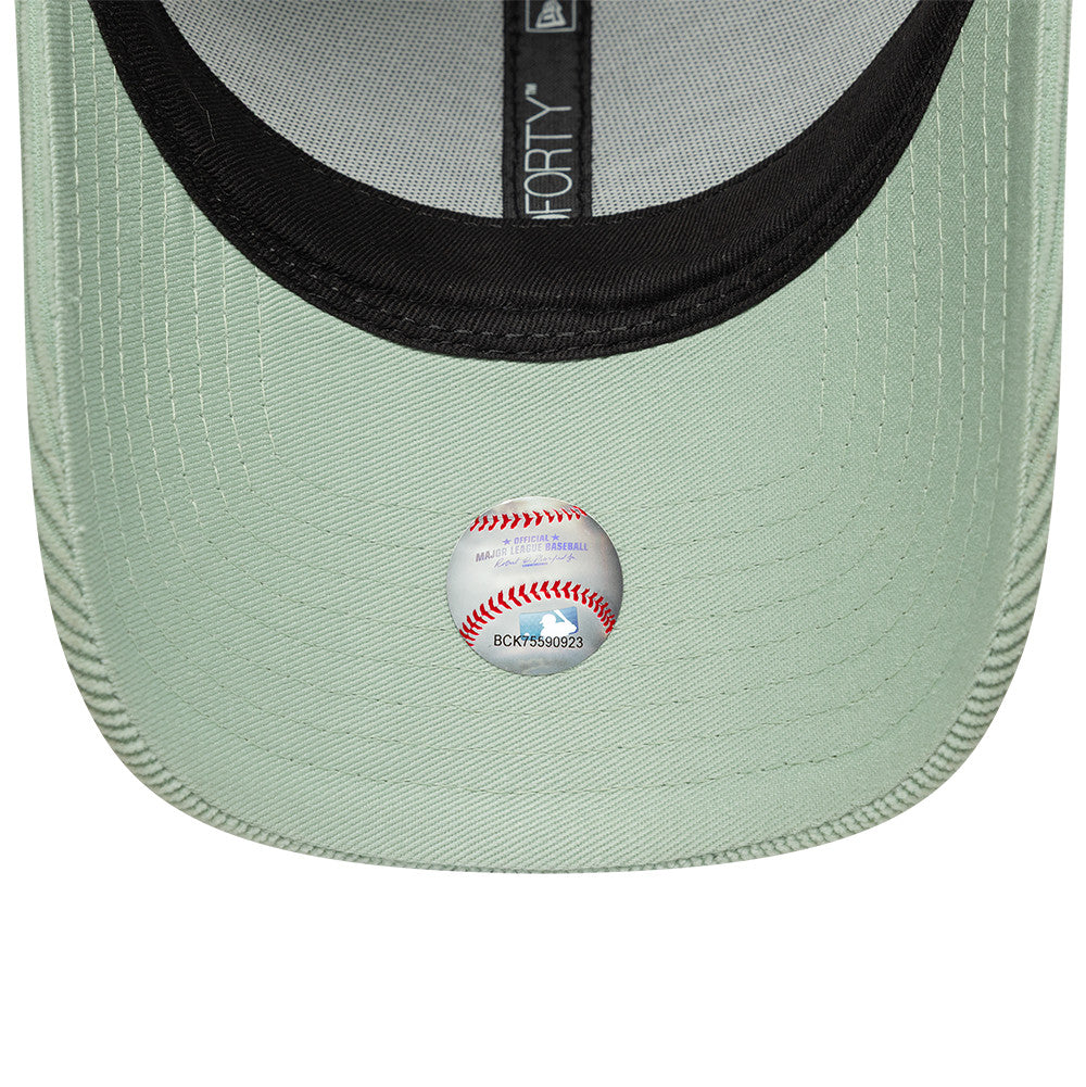 New York Yankees MLB Mini Cord 9FORTY Women Strapback New Era Sage Green Official Team Hat Sports Fan Cap Official MLB Team Hat Baseball Fan Cap