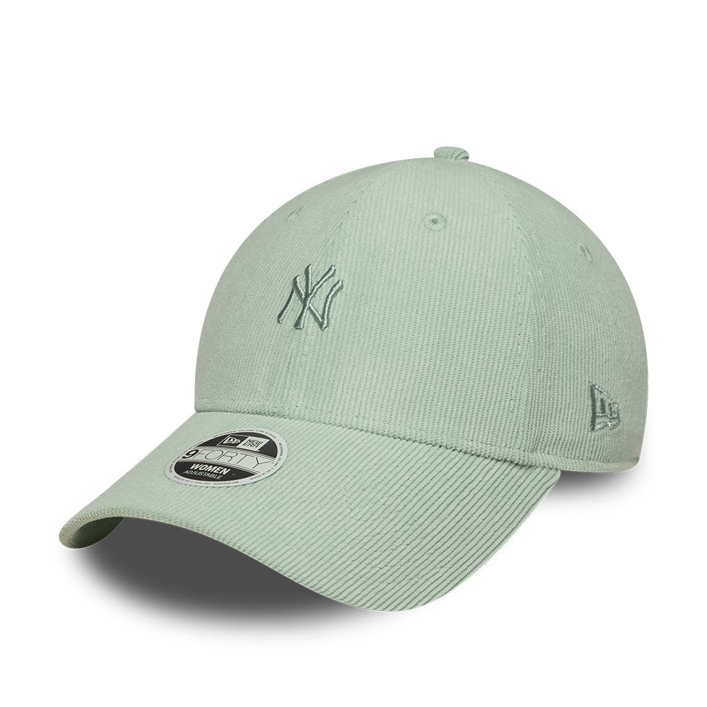 New York Yankees MLB Mini Cord 9FORTY Women Strapback New Era Sage Green Official Team Hat Sports Fan Cap Official MLB Team Hat Baseball Fan Cap