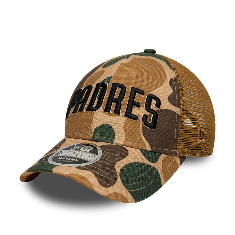 San Diego Padres MLB 9FORTY M-Crown Trucker Snapback New Era Camo Official Team Hat Sports Fan Cap Official MLB Team Hat Baseball Fan Cap