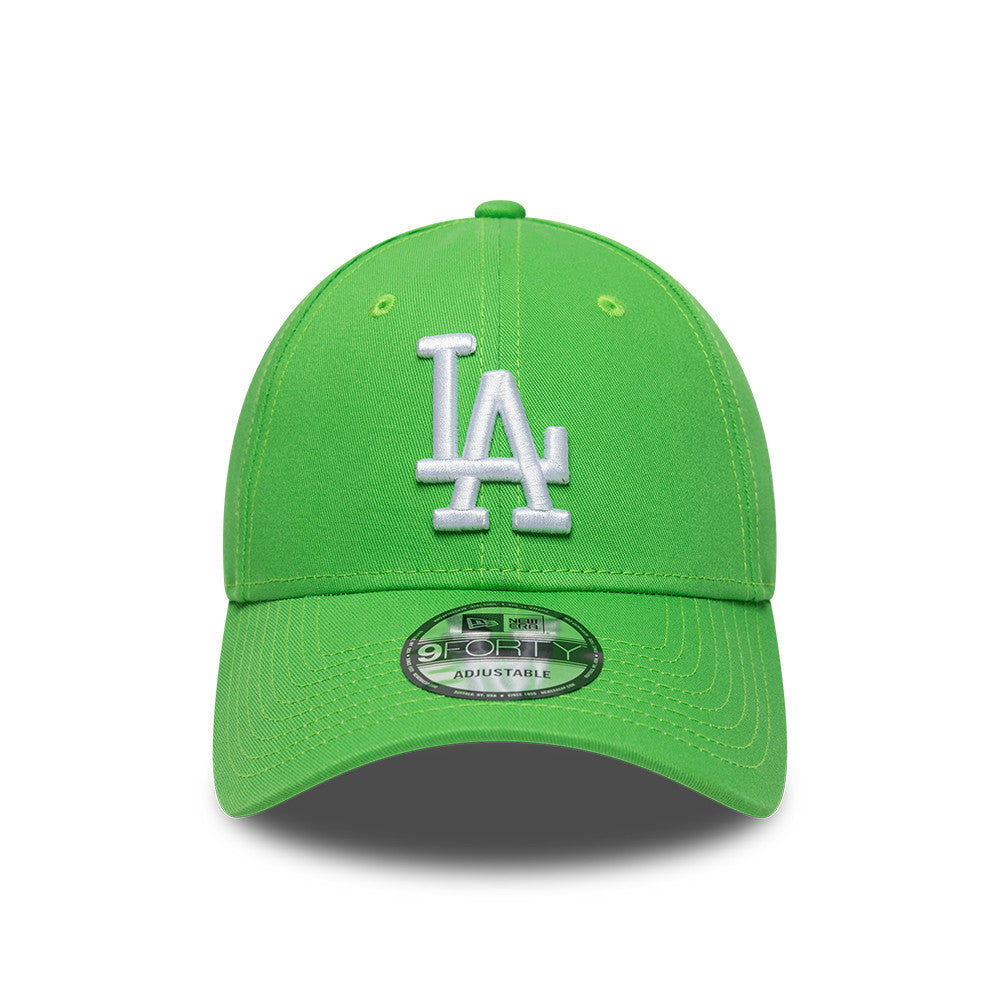 Los Angeles Dodgers MLB League Essential 9FORTY Strapback New Era Green White Official Team Hat Sports Fan Cap Official MLB Team Hat Baseball Fan Cap