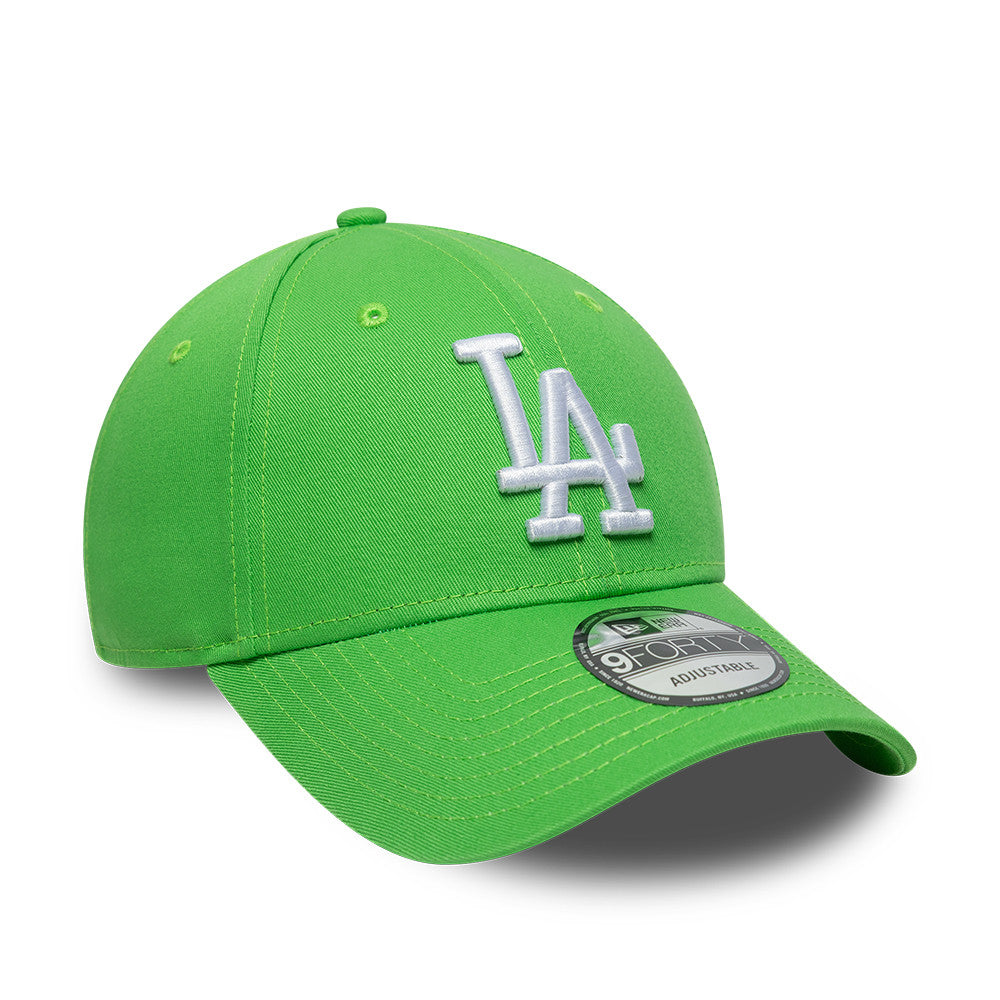 Los Angeles Dodgers MLB League Essential 9FORTY Strapback New Era Green White Official Team Hat Sports Fan Cap Official MLB Team Hat Baseball Fan Cap