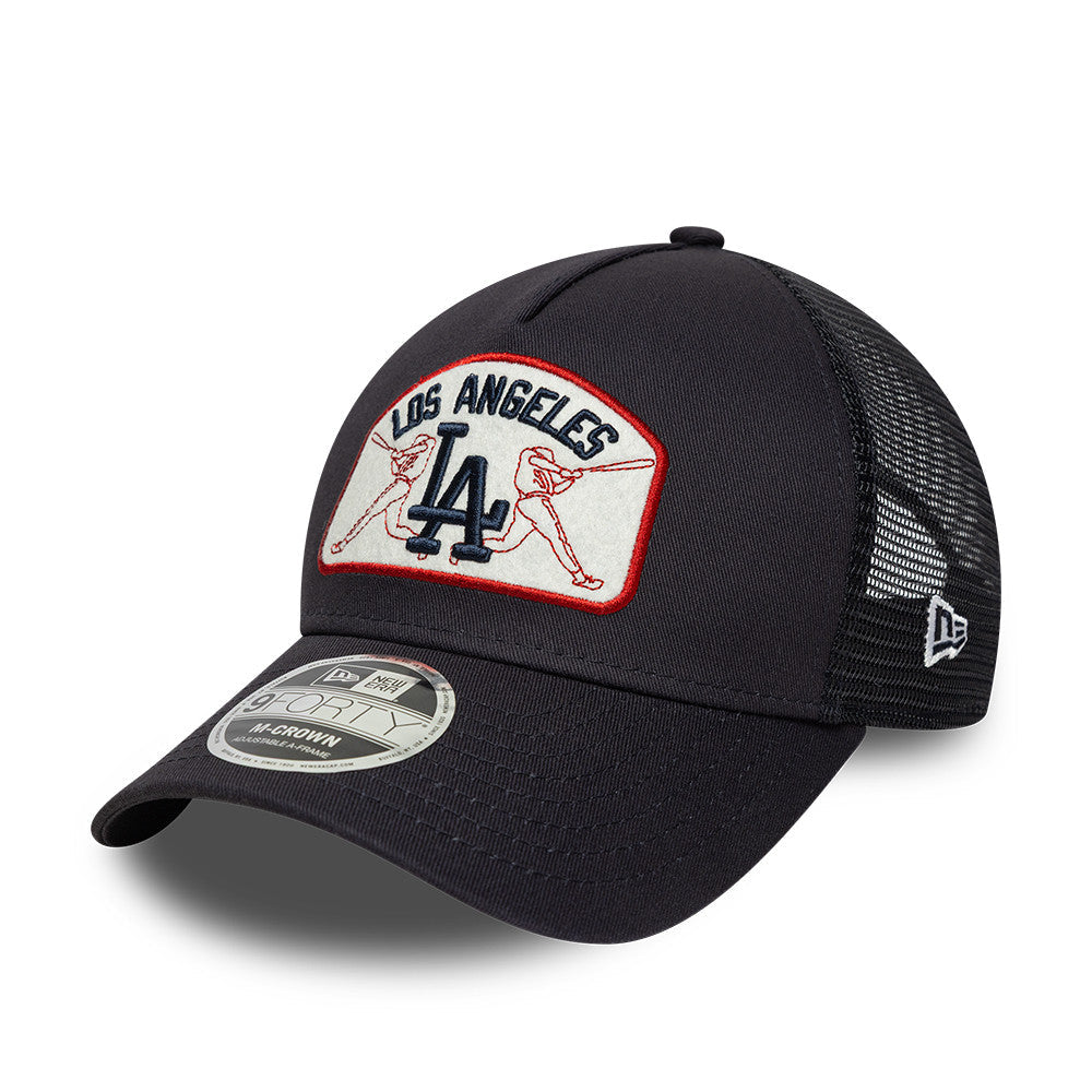 Los Angeles Dodgers MLB Patch Snapback Trucker New Era Navy Official Team Hat Sports Fan Cap Official MLB Team Hat Baseball Fan Cap