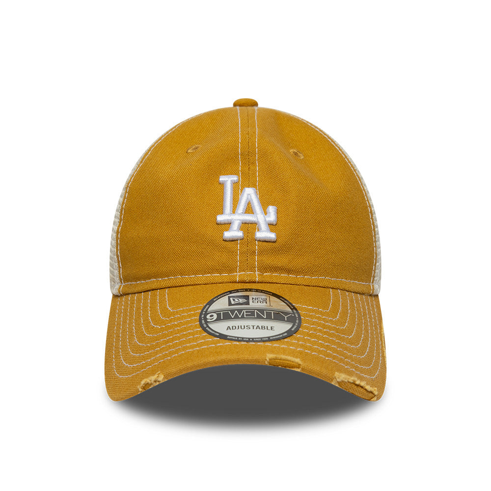 Los Angeles Dodgers MLB Distressed Cotton Canvas 9TWENTY Trucker New Era Official Team Hat Sports Fan Cap Official MLB Team Hat Baseball Fan Cap