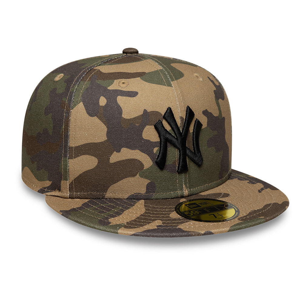 New York Yankees MLB 59FIFTY Fitted New Era Camo Official Team Hat Sports Fan Cap Official MLB Team Hat Baseball Fan Cap