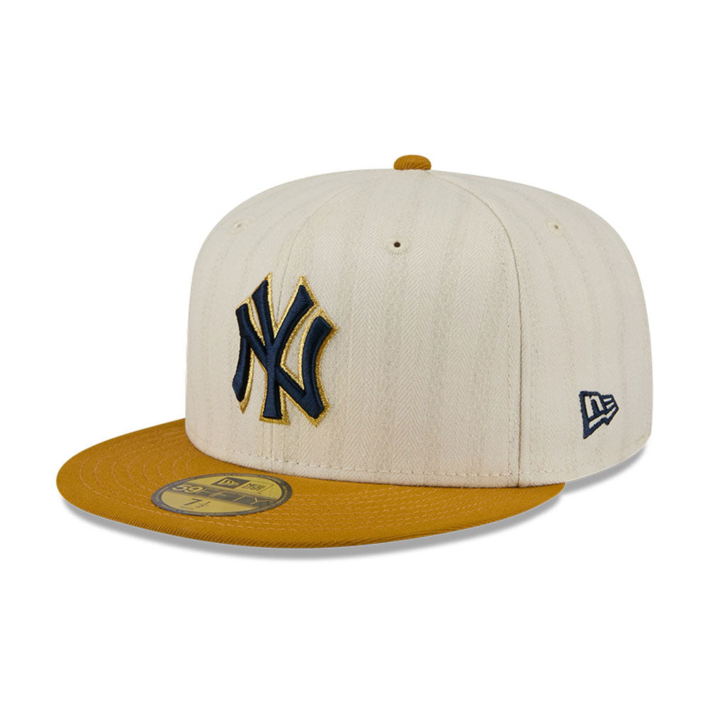 New York Yankees MLB 5950Day New Era Cream Gold Official Team Hat Sports Fan Cap Official MLB Team Hat Baseball Fan Cap